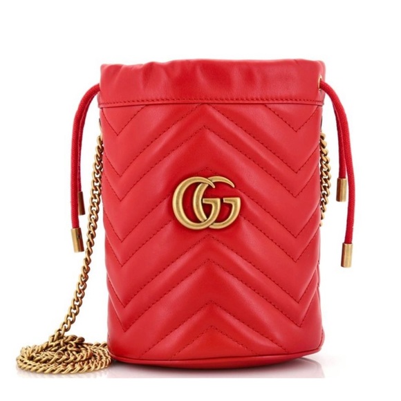 Gucci Marmont Bucket Bag (Red) - Picture 2 of 7